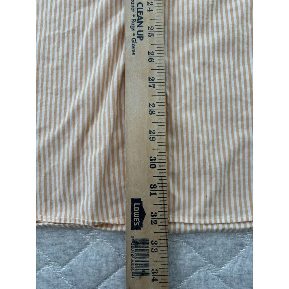 Ralph Lauren Big Shirt Mens XL Two Ply Cotton Short Sleeve Striped Orange Preppy